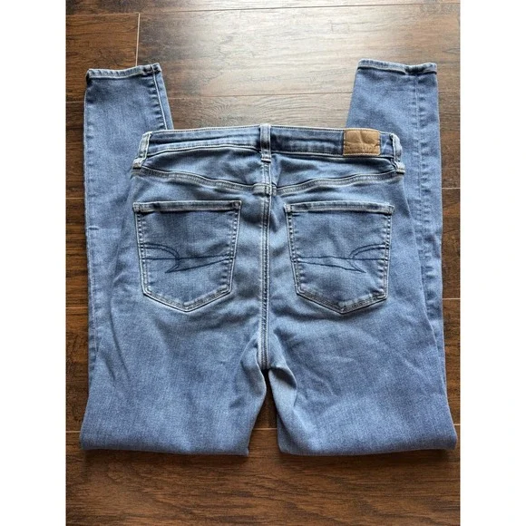 American Eagle High Rise Jegging Jeans Women 10 Regular Next Level Stretch Denim - Picture 5 of 6
